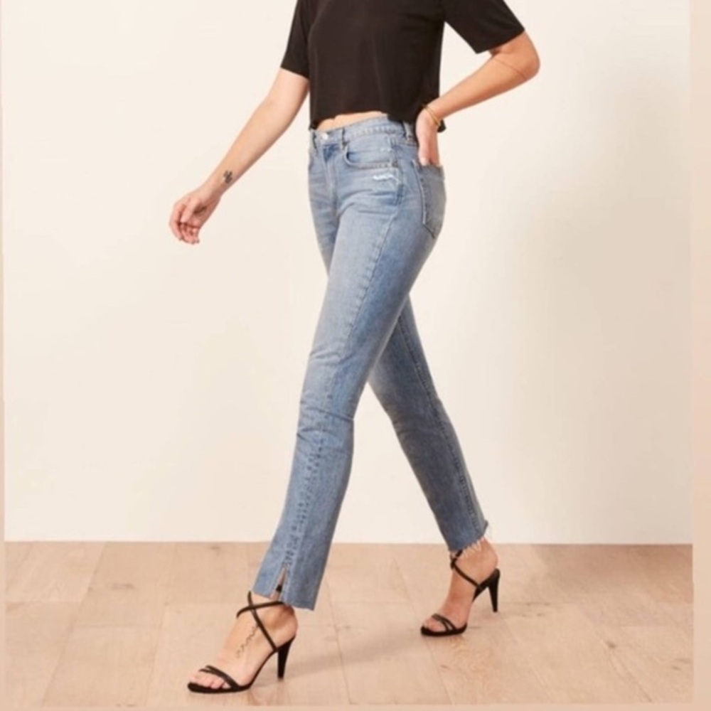 NWT Reformation Julia High Cigarette Jean with Slit Hem